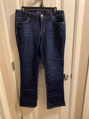 Style Co 12 Jeans Boot Leg Stretch Dark Blue Denim Bootcut 2015